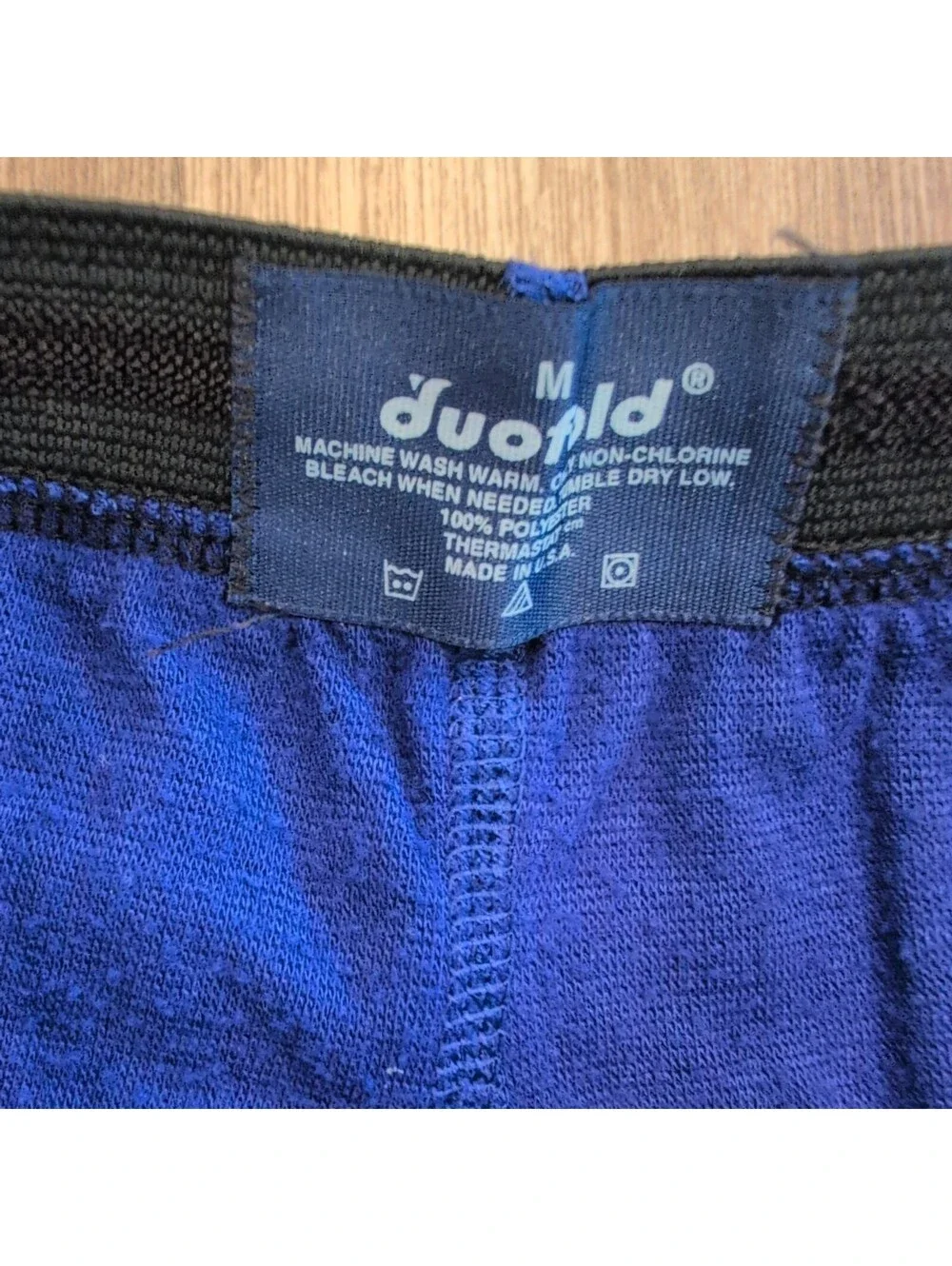 VTG Duofold Pants Mens M Blue Base Layer Thermastat Polyester USA ski snow warm